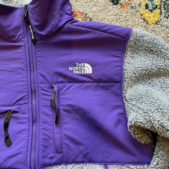 The North Face Denali Berber Fleece Jacket TNF Grey Peak Purple SMALL - Picture 2 of 6